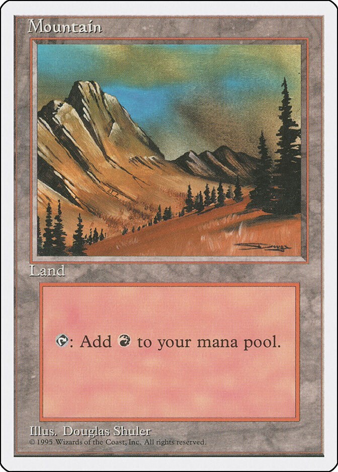 MTG - Fourth Edition - #182 Mountain (C) - NM