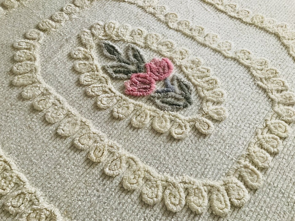 Vintage Candlewick Bedspread Single Lemon eBay