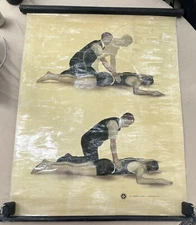 Vintage St John's Ambulance Medical Poster, Respiration Double