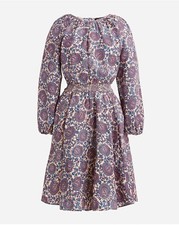 J. Crew Palermo Smocked-Waist Mini Dress in floral bouquet linen S