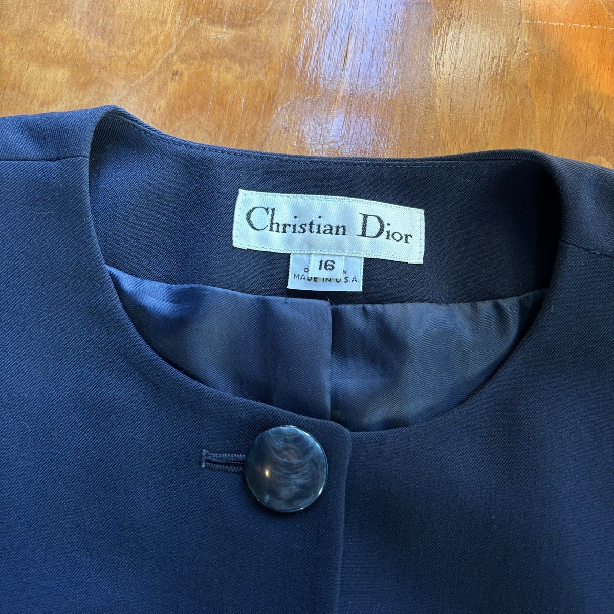 Vintage 80s Christian Dior Wool Long Line Suit Jacket (Size 16) | eBay