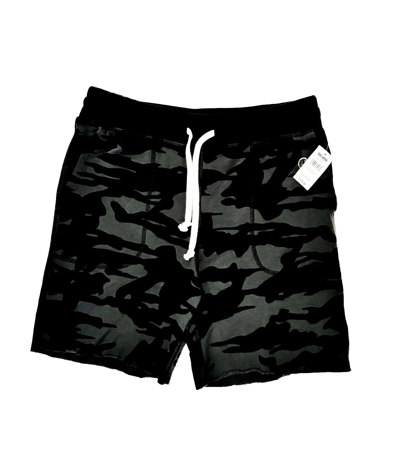 Pantalón corto negro de camuflaje para hombres