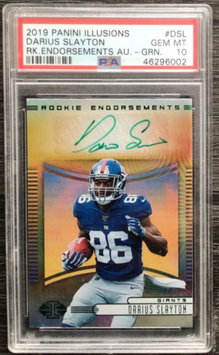 Darius Slayton Panini Illusions Rookie Endorsements Autographs #DSL Green