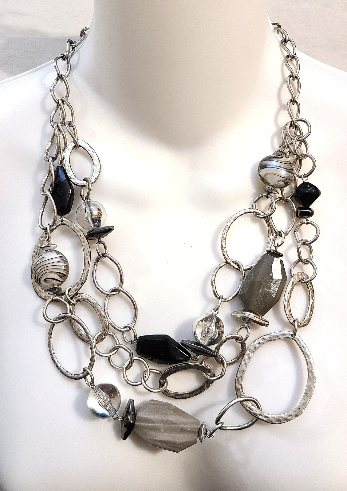 Ruby Rd. Silver-Tone Large-Link Chain Necklace Bl… - image 1