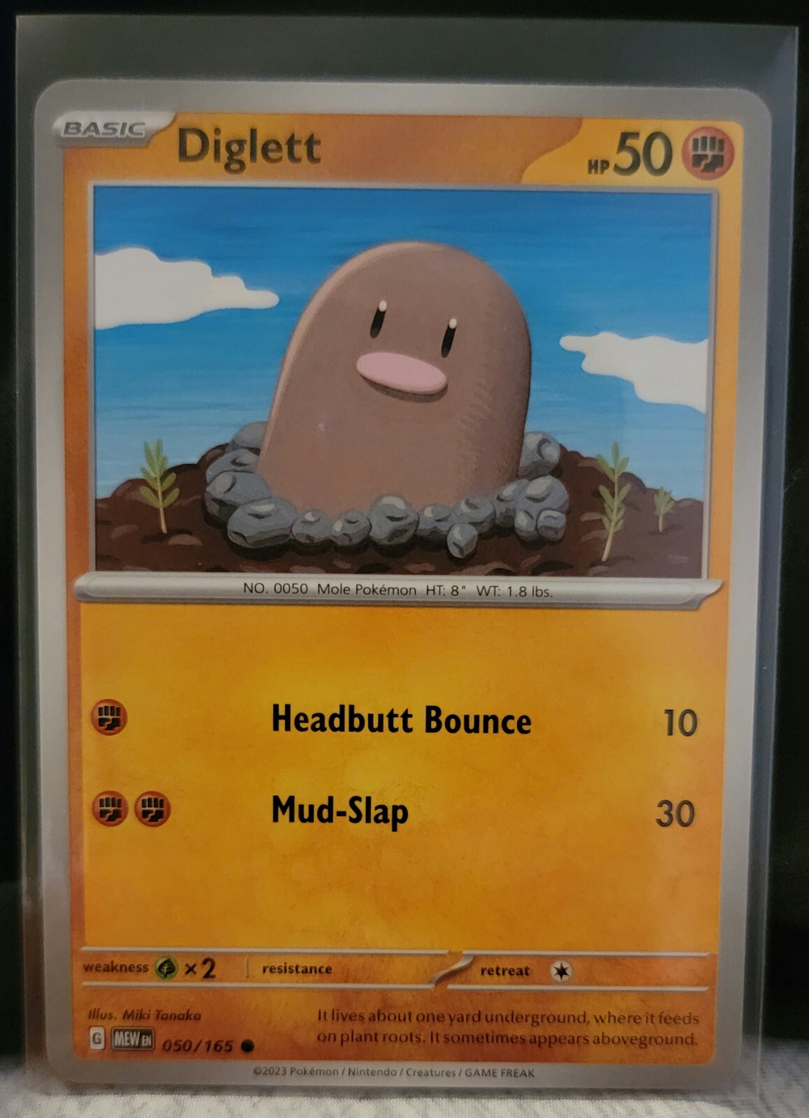 Pokemon TCG Card Diglett 050/165 Scarlet & Violet 151 Common NM