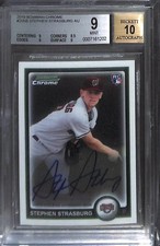 2010 Bowman Chrome Autograph #205B Stephen Strasburg BGS 9