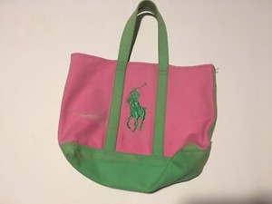 pink and green tote