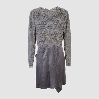 $3495 Marchesa Women Silver Beaded Embroidered Silk Mini A-Line Dress Size  6 | eBay
