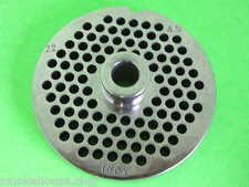 #22 x 3/16" Meat Grinder Plate  w/ Hub  STAINLESS for MTN brand grinders