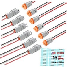 6 Kit Deutsch DT 3 pin Grey Male Female Wiring Harness, 16 AWG 6Set Grey 3Pin