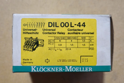 Klöckner-Moeller Hilfsschütz DIL 00L-44 4PDT 42V AC 20A IP00