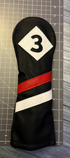 Retro Majek Wood/Hybrid 3 Headcover- Black with Red/White