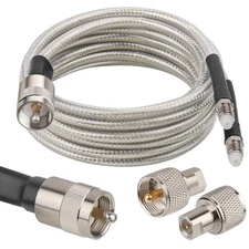 Dual CB Antenna Coax Cable 6FT,Low Loss RG8X Stranded Core CB Coax Cable with...
