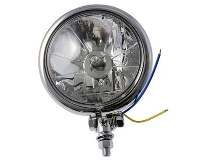 Scheinwerfer Motorrad Fernlicht klar 4 1/2 Zoll, Bates-Style, Kontrollleuchte