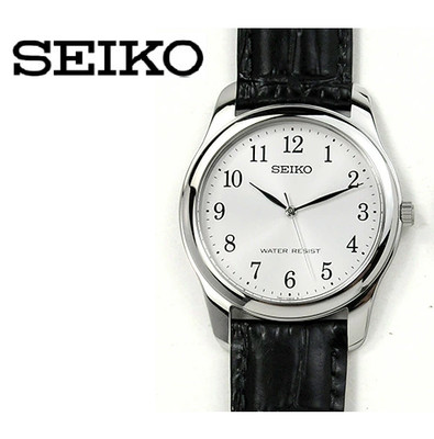 [ New]SEIKO SPIRIT SCXP Series Silver x Black Leather Quartz Arabic numeral Mens