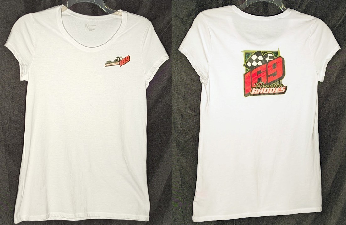 Brendon (Ben) Rhodes NASCAR #169 No Boundaries Women's Tee-Size XL(15-17)-Rare