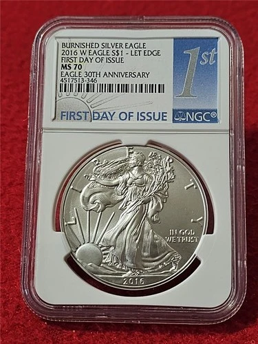 2016-W Silver Eagle Dollar ASE NGC MS 70 BURNISHED 30th ANNIVERSARY FDI  #T1275