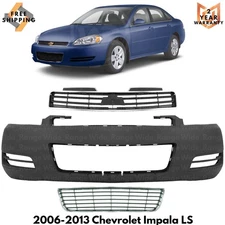 Front Bumper Cover Paintable & Grille Kit For 2006-2013 Chevrolet Impala LS