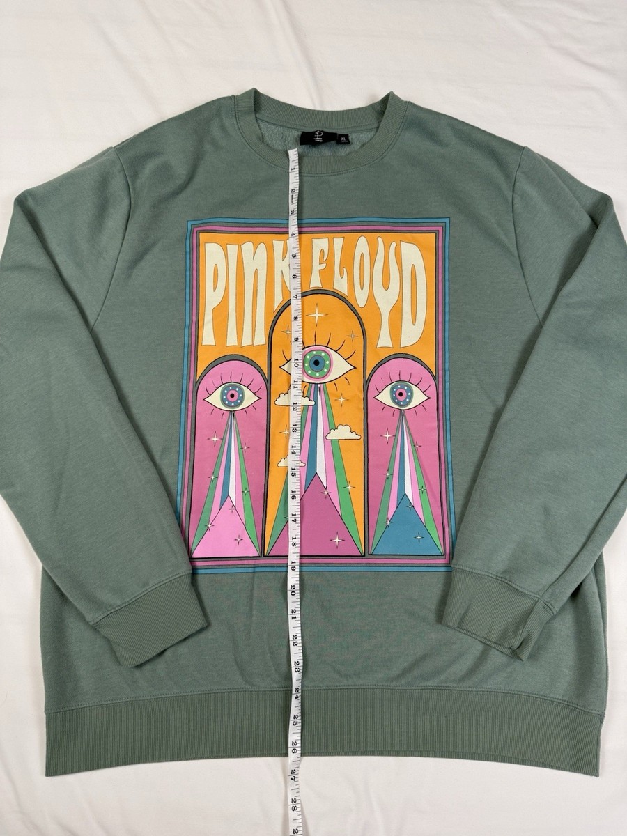 Pink Floyd Sweatshirt Unisex XL Green Concert Rock Music Eye Neon Retro View 4