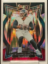 2024 Panini Select - J.C. Latham (RC) Concourse #11 Red & Black Flash Prizm