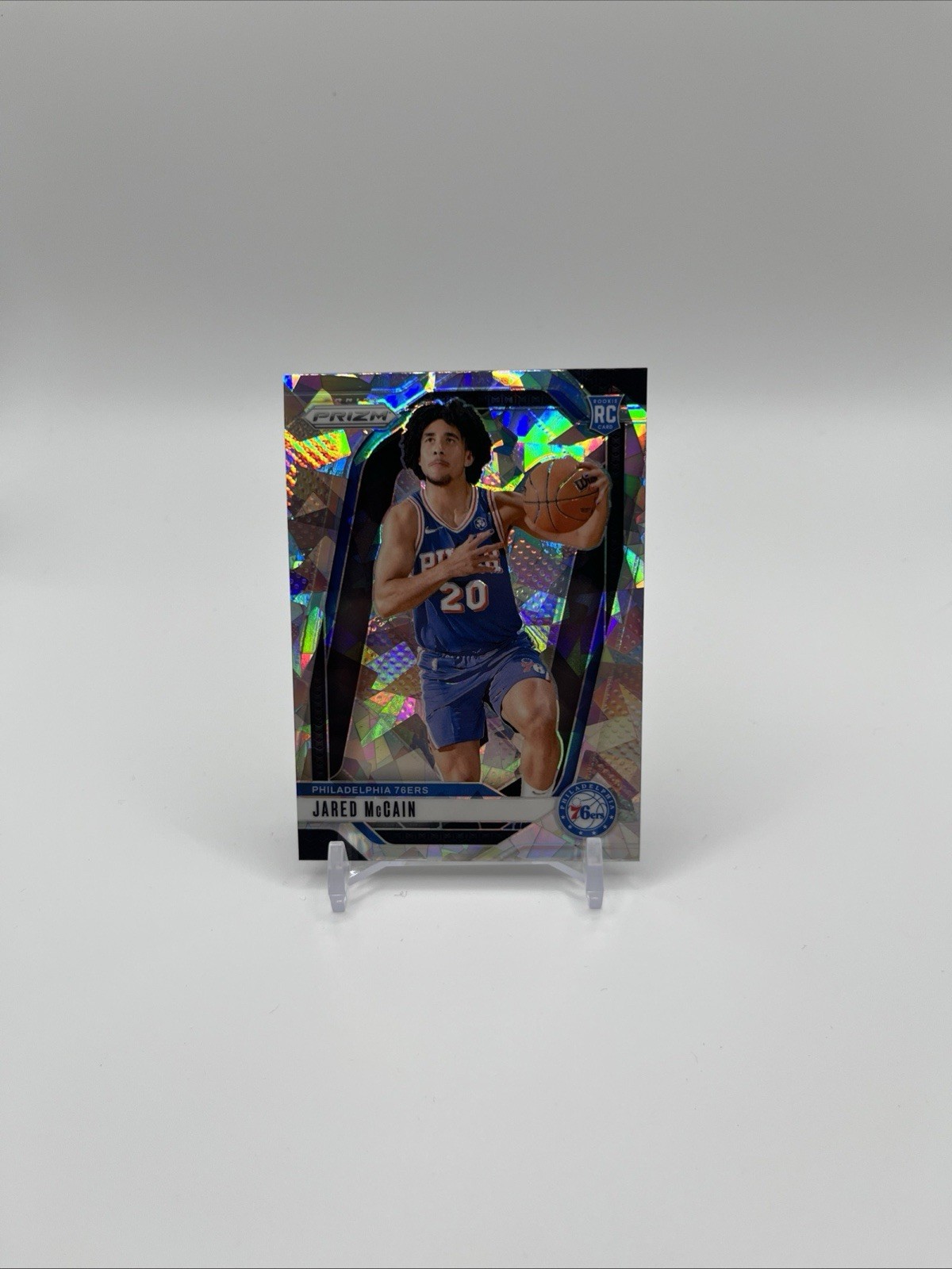 2024-25 Panini Prizm Jared McCain Cracked Ice Rookie #222 Philadelphia 76ers NBA