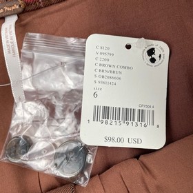 NWT Free People Saturn Brown Plaid Bubble Mini Skirt 6 Dark Academia Low Rise