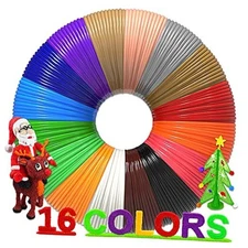 16-Color 320ft PLA 3D Pen Filament Refills - 1.75mm, Kids 320 Feet 16 Colors