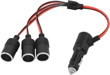 Vehicle Cigarette Lighter Splitter Adapter, 1 to 3 Power Charger Port 12V/24V