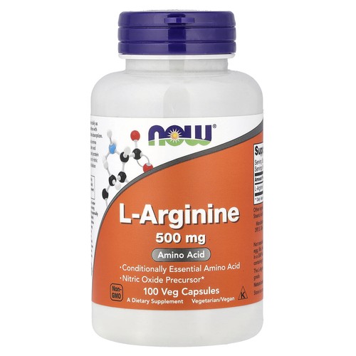 L-Arginine, 500 mg, 100 Veg Capsules
