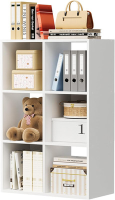 6 Wood Cube Storage Organizer with Open Back and Removable Back Panels, 11In Whi