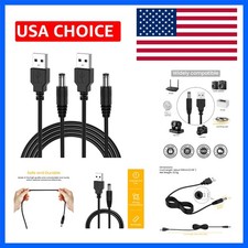 USB to DC 5V Power Cord, USB-A Male to DC 5.5mm x 2.1mm Power Plug Connector ...