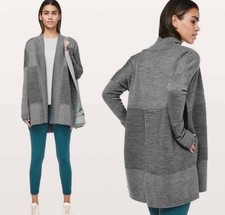 Lululemon Sit In Lotus Wrap II Cardigan Sweater Merino Wool Size 6 Women's