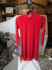 Dance Or Ice Skating Dress. Red Velvet Built-in Leotard. Unbranded...