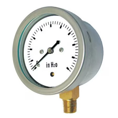 Pic Gauges Lp1-Sb-402-10X17.5 Low Pressure Gauge, 0 To 10 Psi, 4 In Dial, 1/2