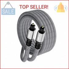 Optical Audio Cable 30 FT, Digital Audio Cable, Toslink Fiber Optic Cord, Nylon