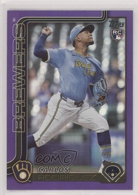 2025 Topps Series 1 Purple Rainbow 25/250 Carlos Rodriguez #16 Rookie RC 0rf