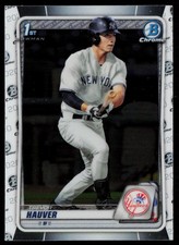 TREVOR HAUVER 2020 BOWMAN DRAFT CHROME RC NEW YORK YANKEES #BD-113 1ST BOWMAN