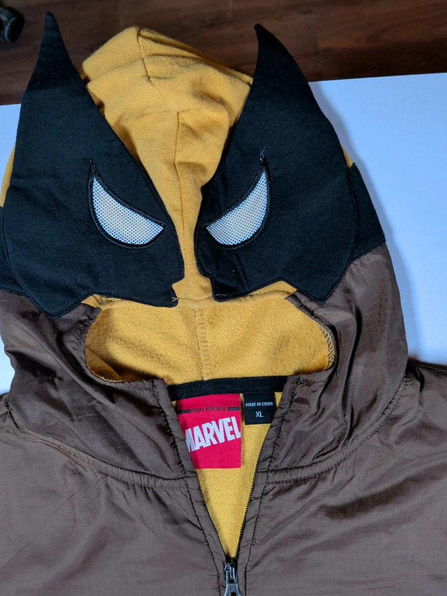 Adult Men's Marvel Comics X-Men Wolverine Brown Costume Hoodie Sweatshirt - XL