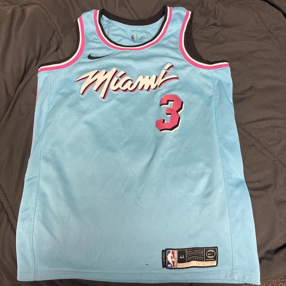 Nike Dwayne Wade Miami Heat Blue Swingman City Edition Jersey Size XL - Image 2 of 2