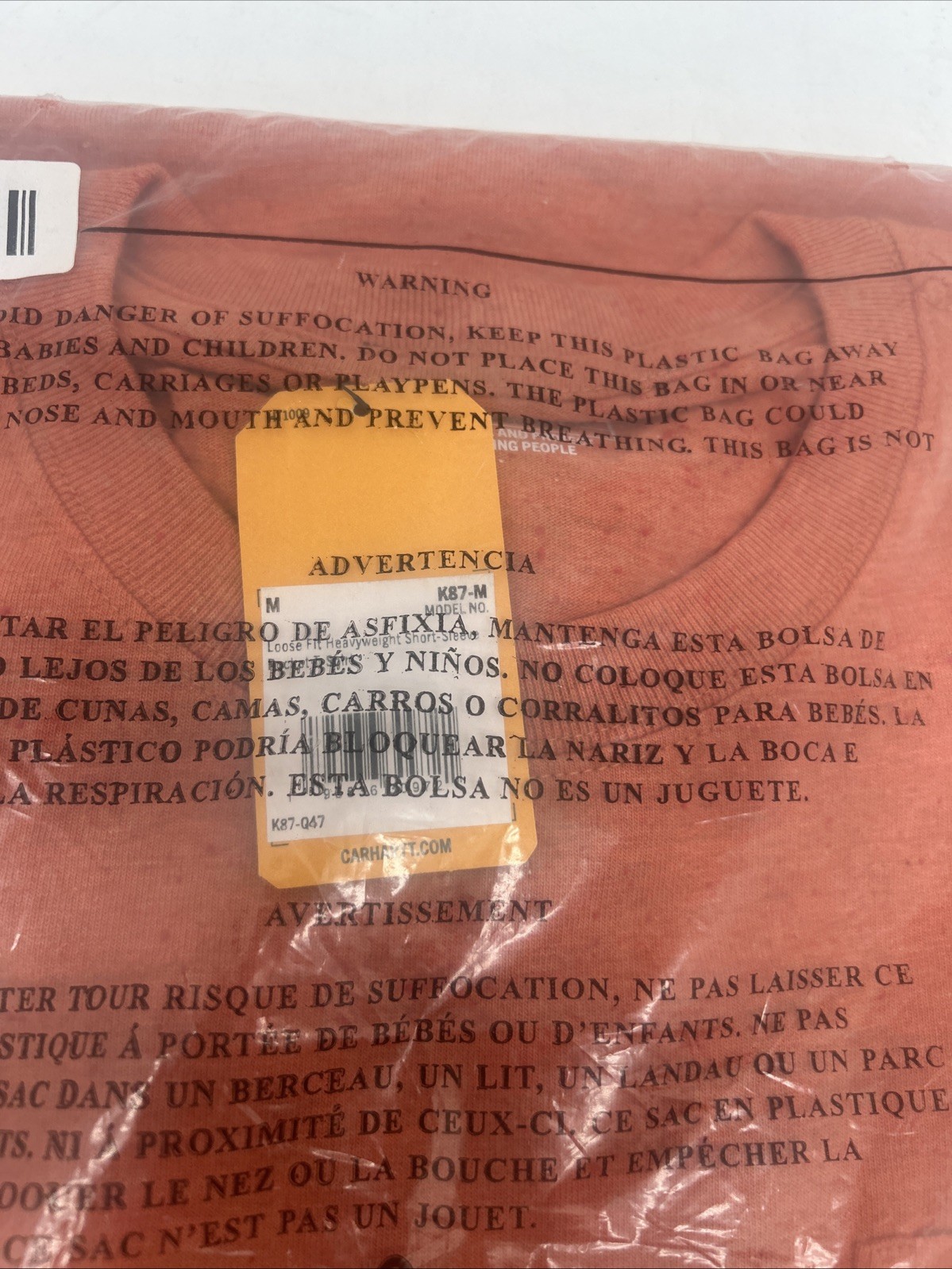 Carhartt LOOSE FIT HEAVYWEIGHT SHORT SLEEVE POCKET T-SHIRT Medium Terracotta T6 thumbnail 2