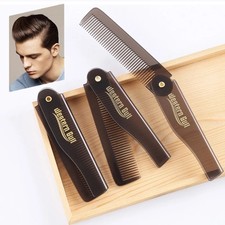 Pocket Folding Clip On Pocket Hair Beard Moustache Comb Anti Static UK Seller .