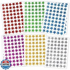 1620 Pack, 6 Colors, Holographic Small Star Stickers for Kids Reward, Behavio