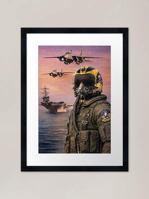 F-14 Tomcat Pilot '' Jederzeit, Baby!  Gerahmtes Wandbild Poster Leinwanddruck Bild