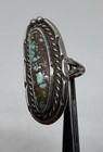 VNT Old Pawn Native American Sterling Silver Turquoise Matrix Ring Size 6.5 — photo 3