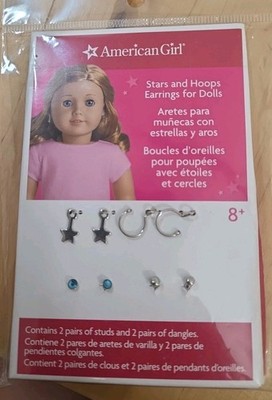 American Girl Star And Hoops Doll Earrings New