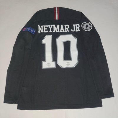 PSG BLACK SHIRT JERSEY 2018/19 LONG SLEEVE NEYMAR JR 10 SZ M-XL