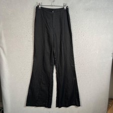 Reformation Womens Size 0 Black Linen High-Waisted Wide Flare Leg Pants