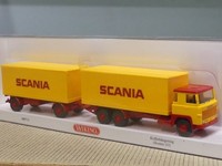 187 Wiking Scania 111 Koffer-HäNgerzug Scania 0457 02