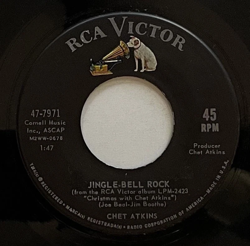 Chet Atkins Jingle Bell Rock / Jingle Bells 45 rpm NM RCA Victor X-mas (1961) - Image 3 of 4