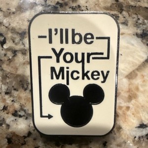 Disney Mickey Mouse I'll Be Your Mickey Pin Black White Single Collectible
